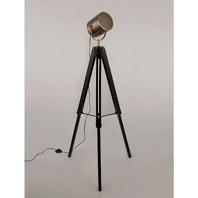 Brown Brass And Wood Spotlight Tripod Floor Lamp - £35.00 Click & Collect @ George (Asda)