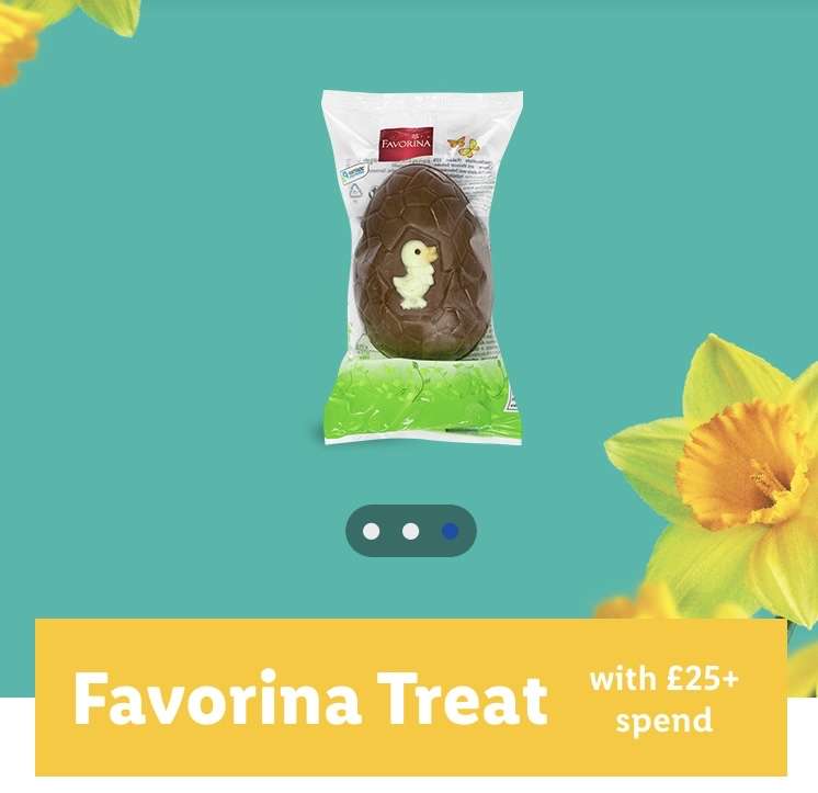 Free Easter Favorina Treat with £25 spend @ LIDL via App (Selected accounts)