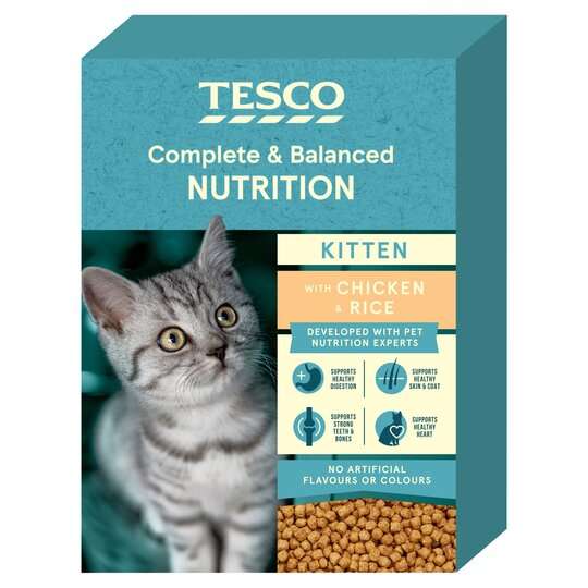 Tesco Kitten Chicken & Rice Cat Biscuits 1kg (Bradford)