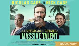 Two Free Cinema Film Tickets to see The Unbearable Weight of Massive Talent For SKY VIP Selected accounts/locations @ Sky