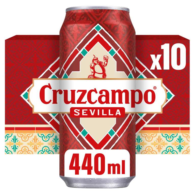 Cruzcampo Sevilla Lager Beer 4.4% ABV Cans 10 x 440ml £7.59 With S&S - Prime Exclusive