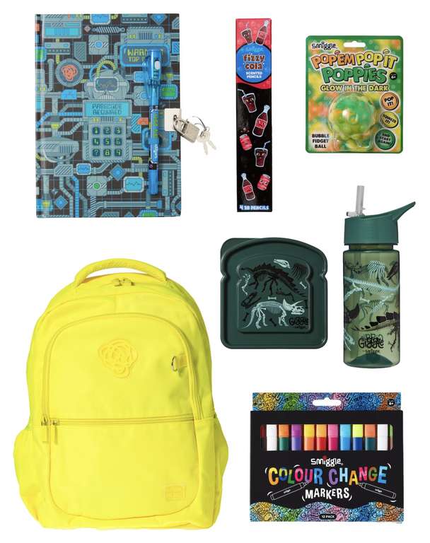 Neon Classic Backpack Activity Bundle Including Backpack, Drink Bottle & Sandwich Container - £20 + £4.99 Delivery @ Smiggle