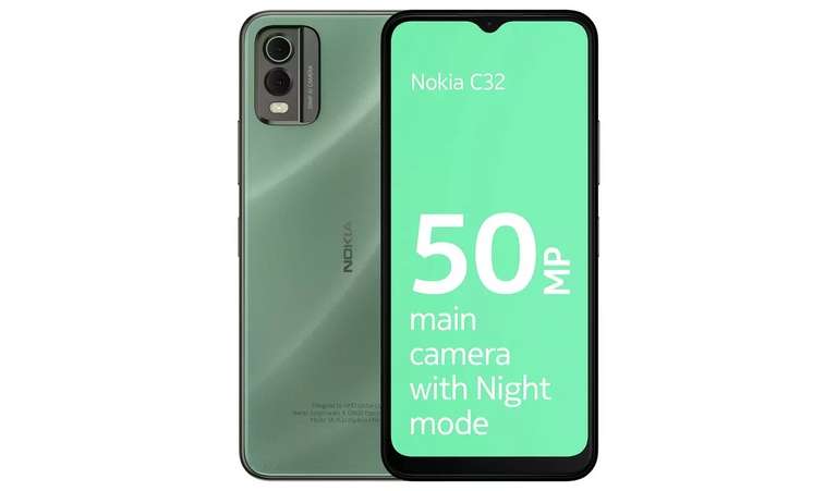 Nokia C32 64GB/4GB Smartphone Green or Pink (Free C&C)