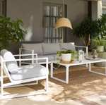 HI-GEAR Pentewan Garden Lounge Set - Aluminium 3 seater sofa, 2 chairs, table and cover