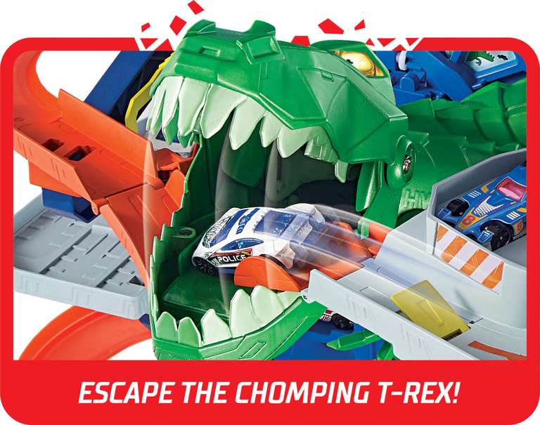 Hot Wheels Ultimate Garage Playset & 2 Cars (Green - Robo T-Rex ...