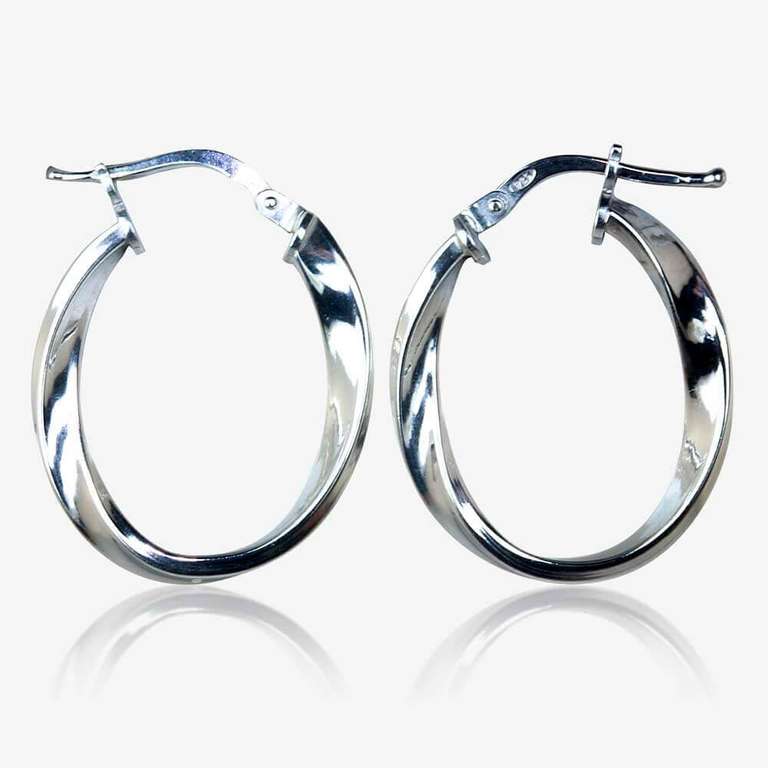 Sterling Silver Twist Hoops Earrings