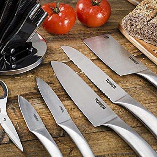 Tower Kitchen Knife Set with Rotating Acrylic Knife Block £12 @ The Food Warehouse (Derby)