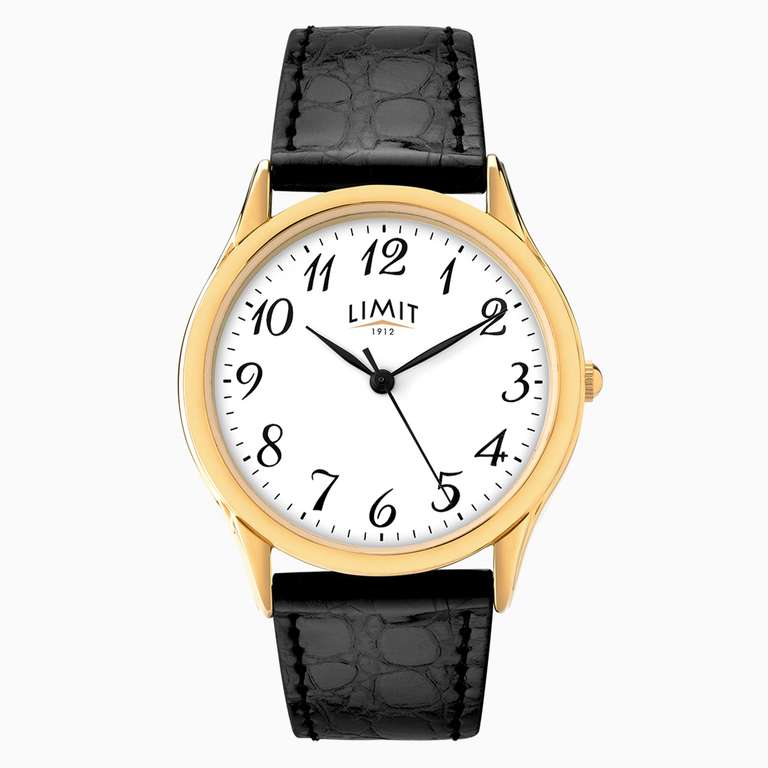 Limit Men's Watch , Gold Case & PU Strap with White Dial | 5066, with code and free C&C