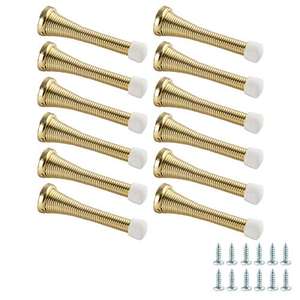 Amazon Basics Spring Door Stop, 12-Pack, Polished Brass £5.12 With Voucher @ Amazon