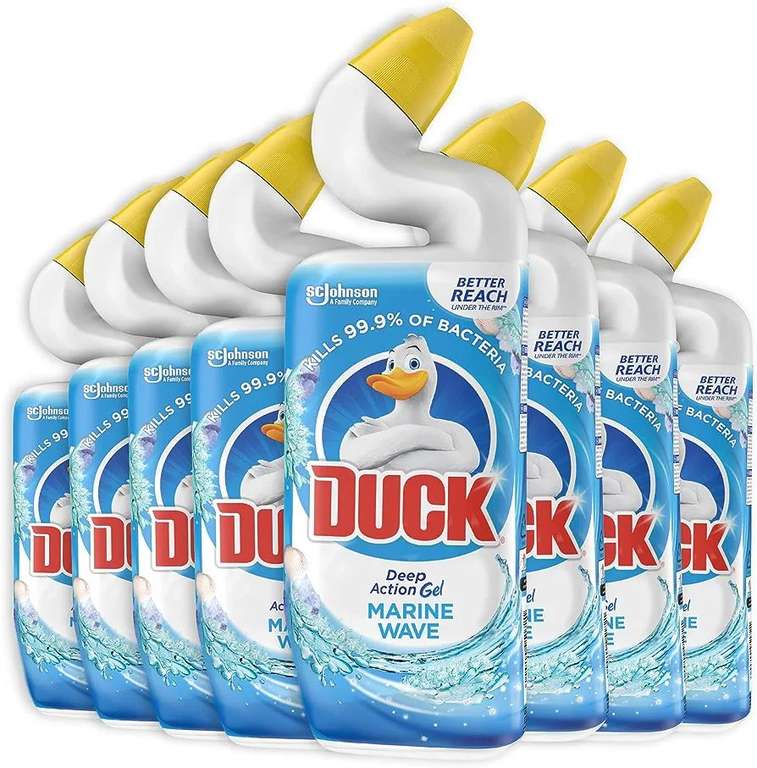 Duck Liquid Toilet Cleaner Gel , Marine, 750 ml, Pack of 8 , 4 for 3 (32 Bottles) & Possibly £22 with S&S