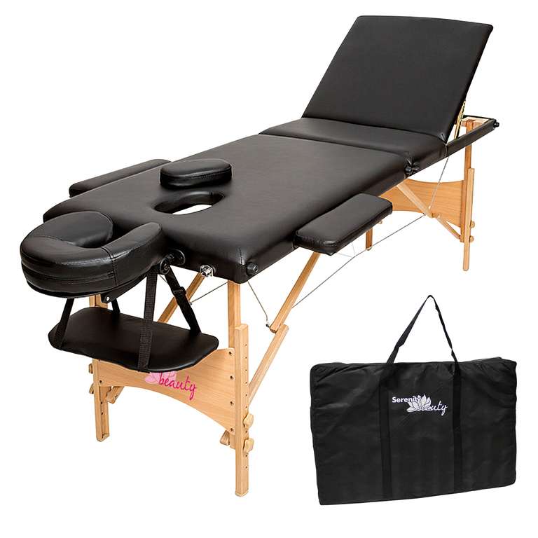 3 Section Portable Massage Table With Carry Bag - Use Code