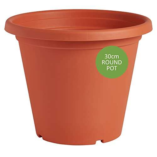 Clever Pots Plastic Plant Pot, 30cm Outdoor or Indoor Pot with Drainage Holes Terracotta Colour £3 @ Amazon