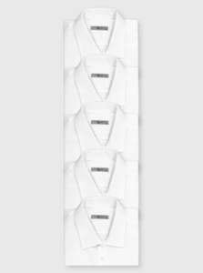Men’s White Regular Fit or slim fit below Easy Iron Long Sleeve Shirts 5 Pack - £19 + Free Click & Collect @ TU Clothing