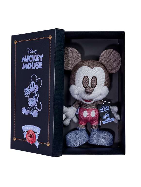 Simba Disney Denim Mickey Mouse - Oct Edition, Amazon Exclusive, 35 cm Plush Figure in Gift Box, Special, Ltd Ed Collectible
