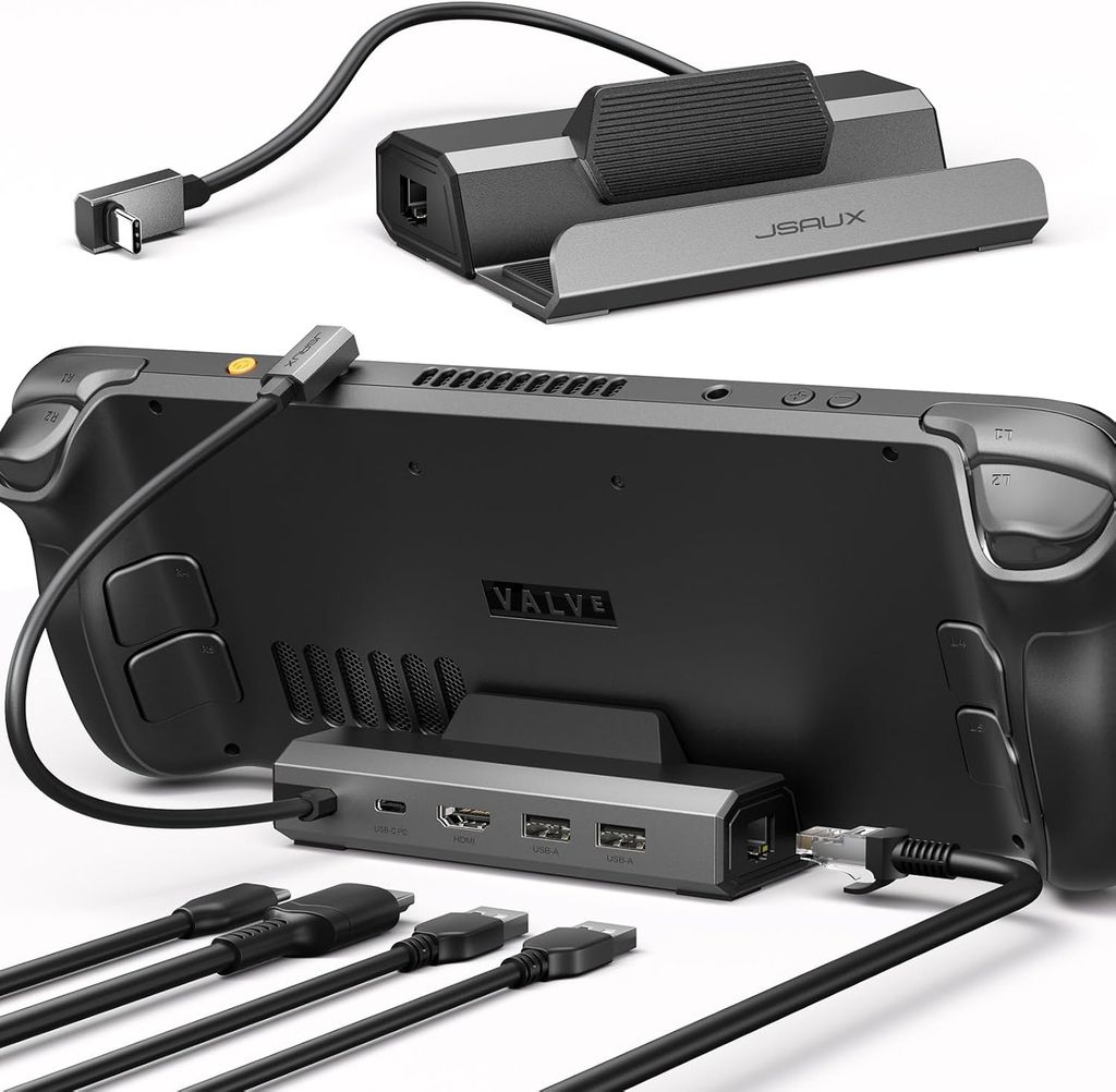 JSAUX Steam Deck Dock 4K@120Hz, 5-in-1 Docking Station for Steam Deck/OLED/ASUS ROG Ally X - JS Digital UK FBA
