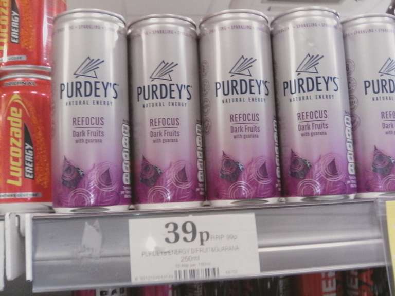 Purdeys Refocus Dark Fruits Energy Drink 250ml - 39p Instore @ Home Bargains (Derby, Normanton Road)