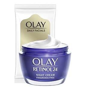 Olay Retinol 24 Night Face Cream 50ml + Daily Facials 5-in1 Dry Cloths Face Wipes x 7 - £10.88 @ Amazon Warehouse