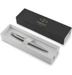 Parker Jotter Ballpoint Pen | Stainless Steel with Chrome Trim | Medium Point Blue Ink | Gift Box