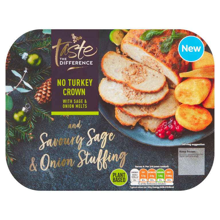 Plant-Based No Turkey Crown with Sage & Onion Melts, Taste the Difference 490g - 50p instore only @ Sainsbury's (Luton)