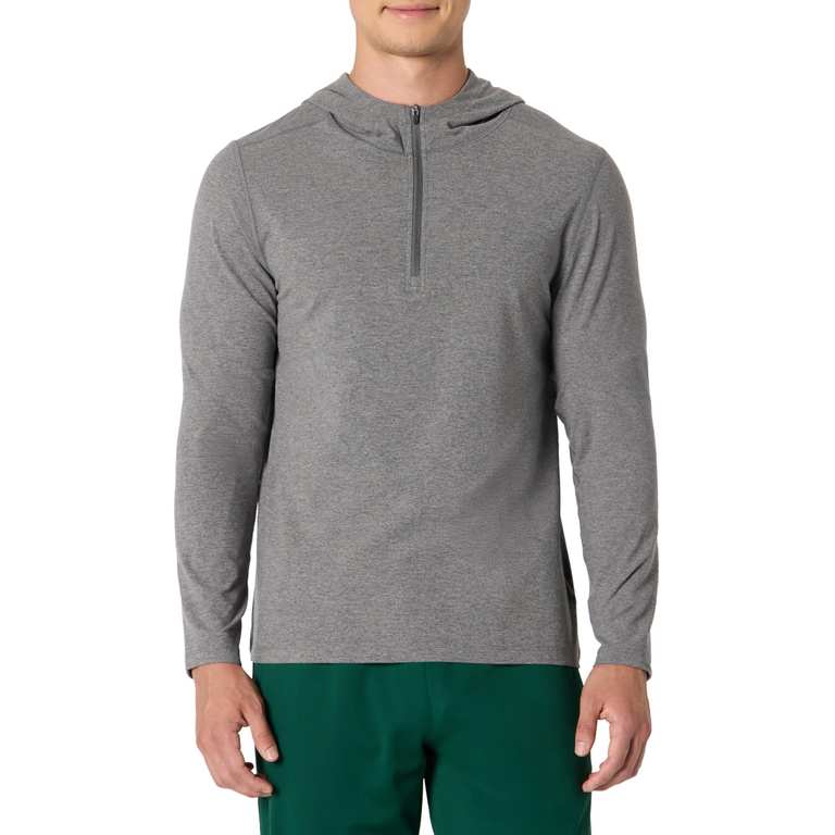 Amazon Essentials Men's Grey Lightweight Quarter-Zip Hoodie - Grey Size S / Black Size L £6.20