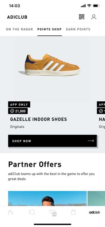 Exchange 15000 members points for a free pair of Adidas Gazelle or Handball Spezial trainers (APP ONLY)