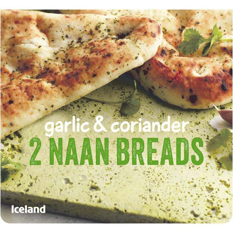 Iceland 2 Garlic and Coriander Naan Breads 220g £1 @ Iceland