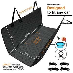 Dogs Hammock for Cars, Anti-Slip Back Seat Cover, Comes with a Pet Seat Belt & Pet Bowl - £18.89 with voucher sold by AcwooEU @ Amazon