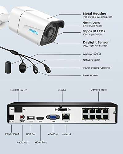 Reolink 4K PoE Security Camera System 4 x 8MP 4K PoE CCTV IP Cameras + 8CH NVR 2TB HDD £397.49 Dispatches from Amazon Sold by ReolinkEU