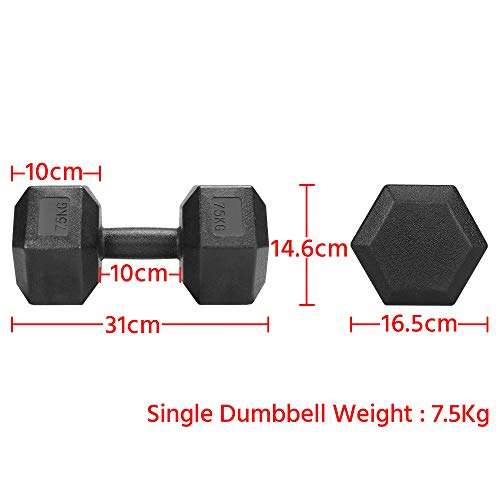 Yaheetech 2x7.5kg Dumbbells Pair of Weight Dumbbell Set Portable Dumbbell Sets 7.5kg - £21.59 With Voucher @ Yaheetech / Amazon