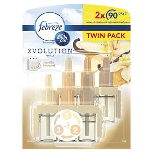 Twin Pack Febreze Ambi Pur 3Volution Air Freshener Plug-In Diffuser Refill, Vanilla Bouquet, 40 ml, (20 ml x 2) £4.50 @ Amazon