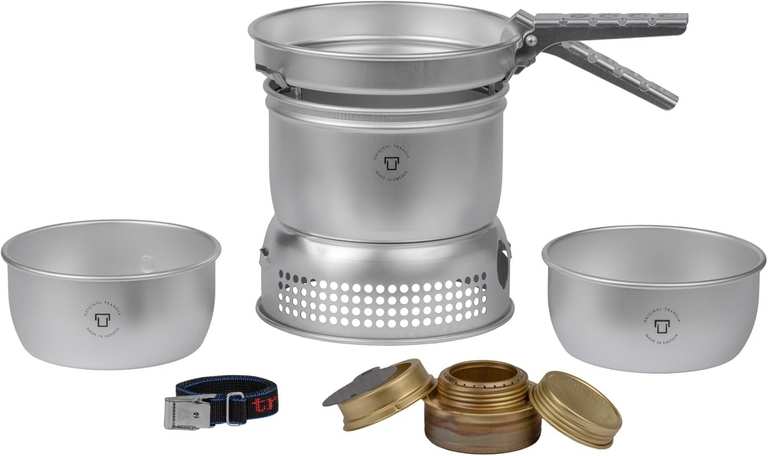 Trangia 27-1 Aluminium Cookset with Spirit Burner, Complete Camping Cookware and Stove Set