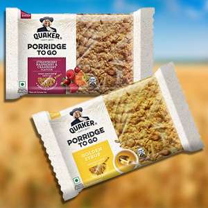 18 x quaker porridge to go assorted flavour 55g oat bars £4.99 (£1 delivery / Free over £10) - Best Before 14th Aug @ Yankee bundles