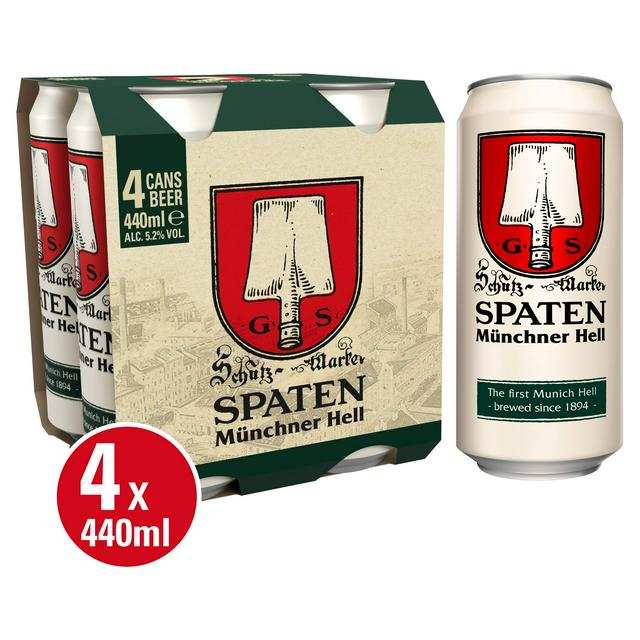 Spaten Helles German Beer 4x440ml ABV 5.2% Cans