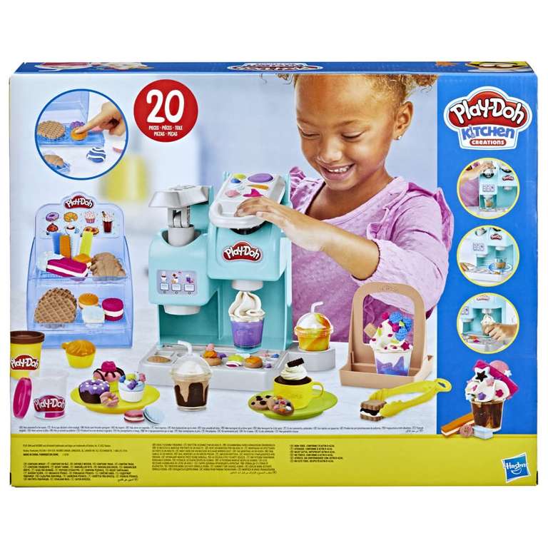 Play-Doh Kitchen Creations Super Colourful Cafe Play Food Coffee Toy With 20 Accessories And 8 Pots