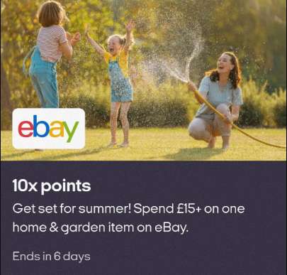 10 x Nectar Points on eBay for Home & Garden purchase at £15 or more @ eBay
