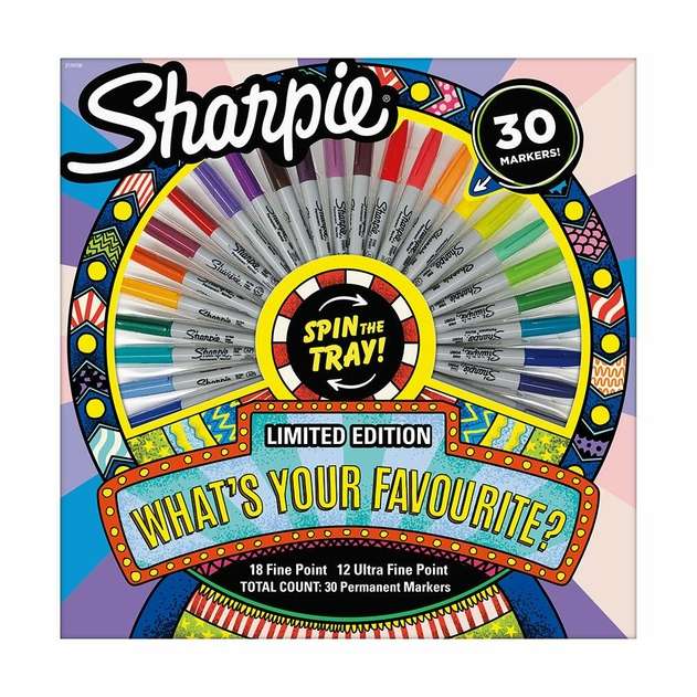 Sharpie Wheel Limited Edition Permanent Markers (Pack of 30) £14.49 / £13.23 (With Newsletter Code) Click & Collect @ WH Smith
