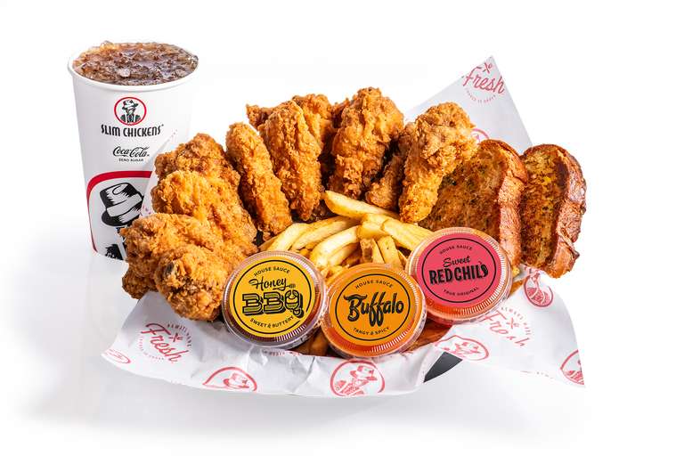 Crave Box: 20 Chicken Tenders, 2 Large Fries & 4 Sauces at Slim Chickens