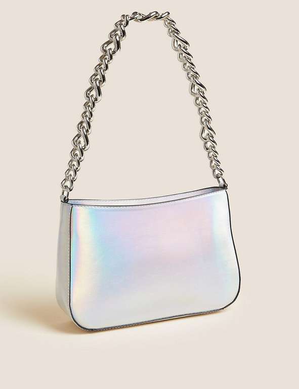 Faux Leather Chain Strap Underarm Bag White - £9 with click & collect @ Marks & Spencer