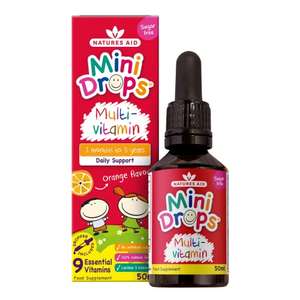 Natures Aid Mini Drops Multi-vitamin for Infants and Children, Sugar Free, 50 ml (£2.88 -£3.05 with subscribe and save)
