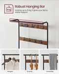 Vasagle Steel Framed Coat Rack with Shoe Storage Bench (Rustic Brown & Black) - Sold by Songmics Home UK
