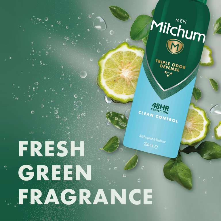 Mitchum Men Triple Odor Defense 48HR Protection Deodorant Spray & Antiperspirant (200ml) (£1.98/£1.87 on S&S) + 5% off 1st S&S