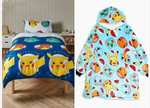 Kids Pokemon or Sonic Snuggle Hoodie £8 with code/Pokemon Single Duvet Cover £10.40 with code