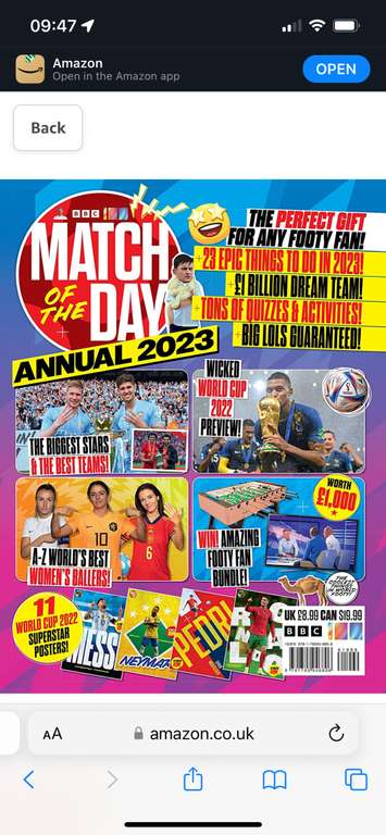 Match of the Day Annual 2023: (Annuals 2023) - £1.99 @ Amazon