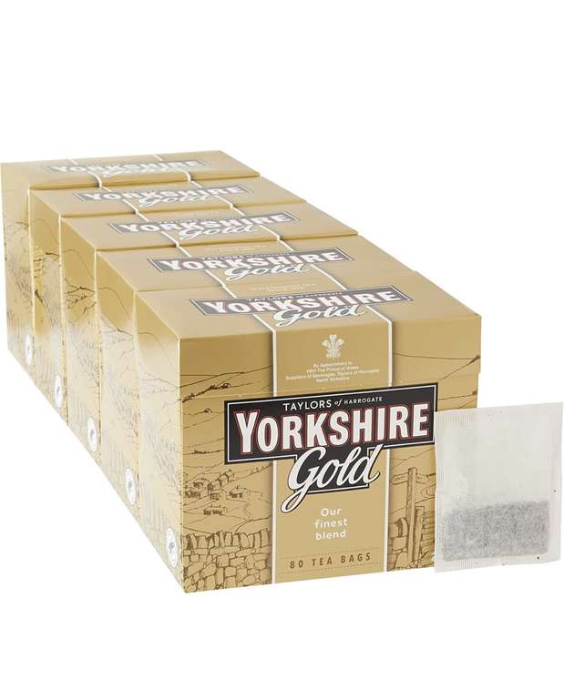 Yorkshire Tea Gold, 80 Tea Bags (Pack of 5, total 400 Teabags) £13.46 S&S