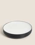 M&S Collection Set of 4 Tribeca Stoneware Matte Dinner Plates - Free Click & Collect