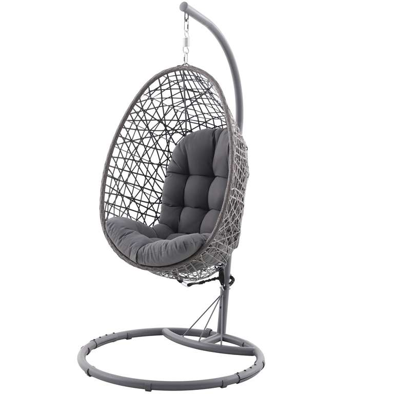 Nikouria Steel grey Metal Hanging egg chair - £162 (Free Click & Collect - Limited Availability) @ B&Q