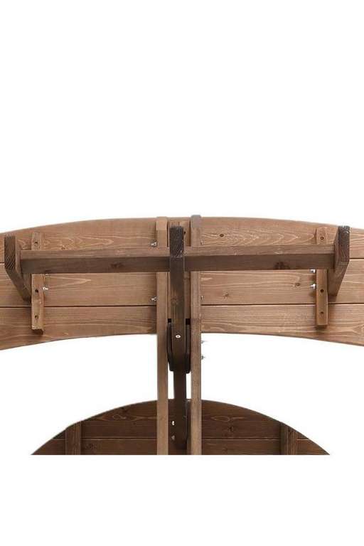 8-Person Round Wood Picnic Table and Bench Set - Sold & Delivered by Living and Home