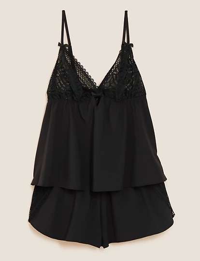 BOUTIQUE Joy Lace Non Wired Cami Set Now £13.00 with Free Click and collect From Marks and Spencer