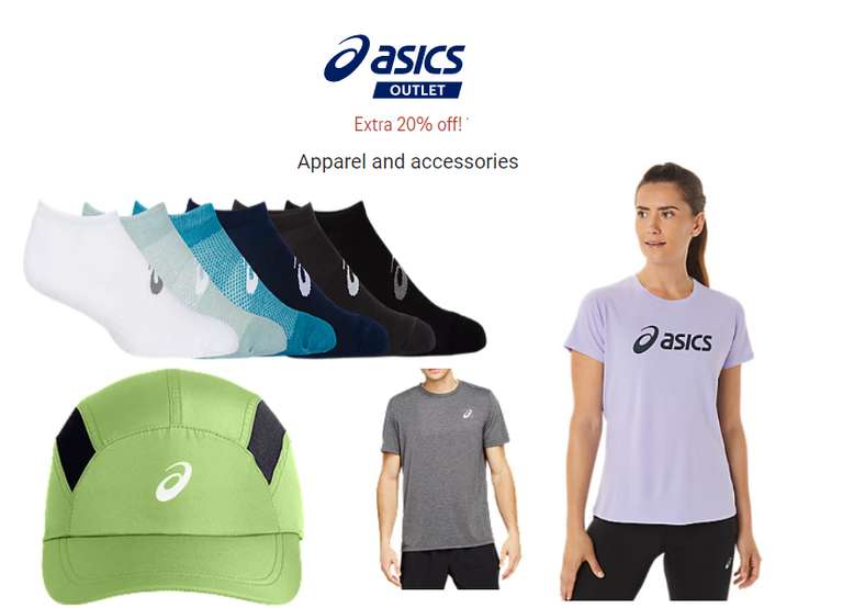 Extra 20% off Outlet Apparel and accessories Plus Free Delivery For OneAsics Members @ Asics
