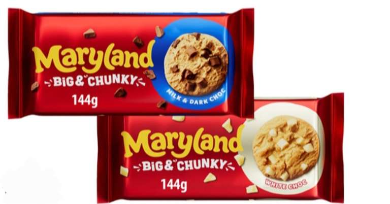 Maryland Big & Chunky Cookies Milk & Dark / White Choc 144g